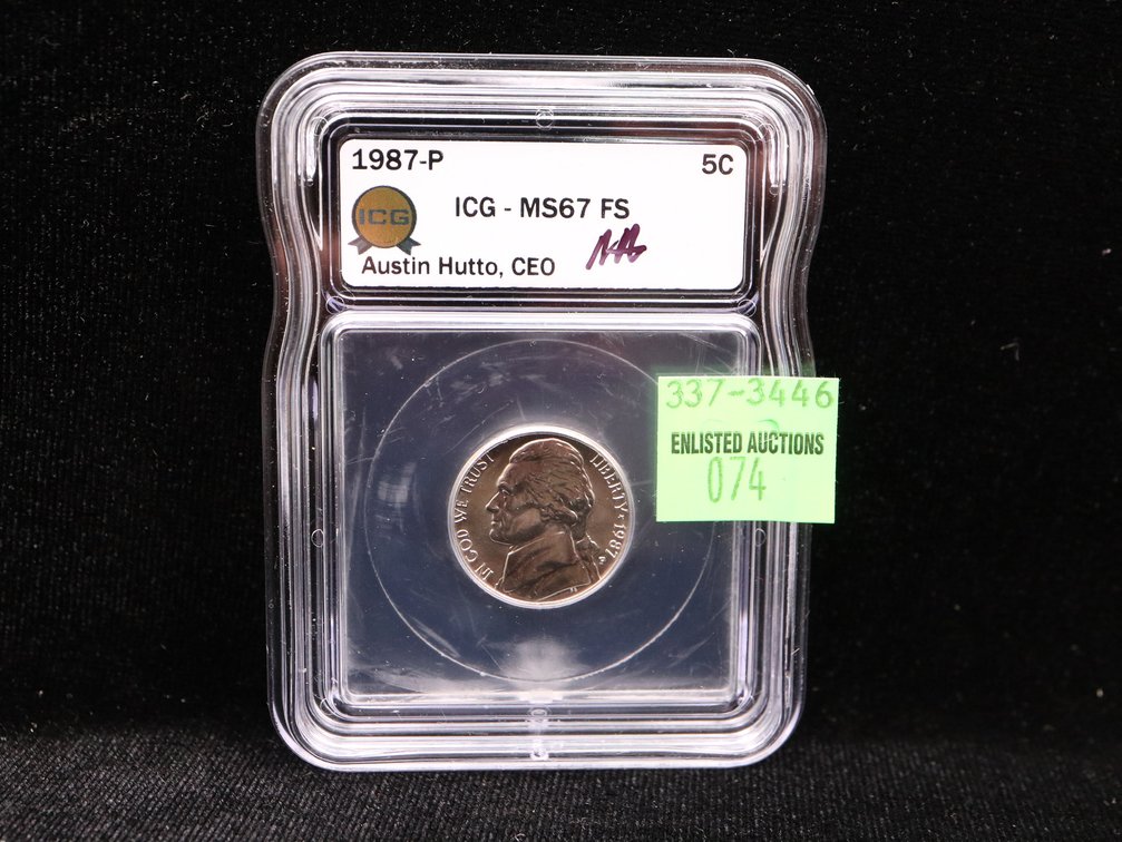 1987-P Jefferson Nickel ICG MS 67 FS