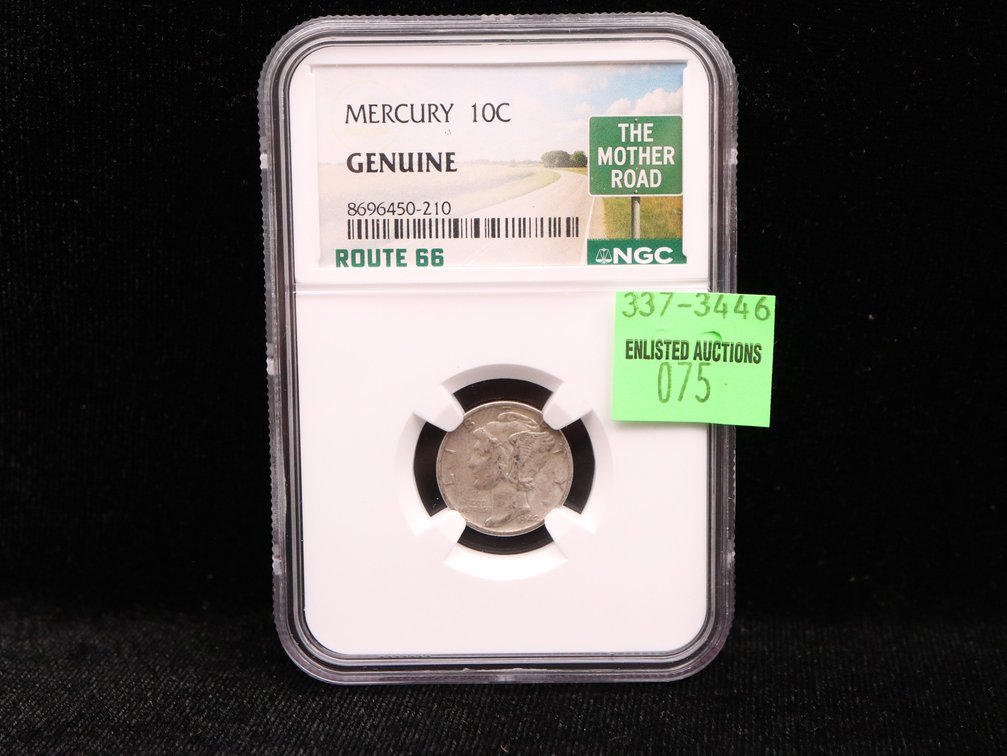 1942 Mercury Dime NGC Genuine Route 66