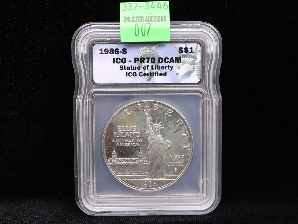 1986-S Statue of Liberty Commemorative Silver Dollar ICG PR70 DCAM