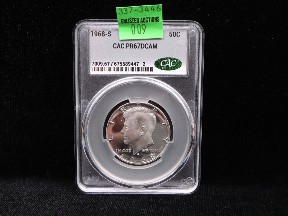 1968-S Kennedy Half Dollar PR67 D CAM CAC