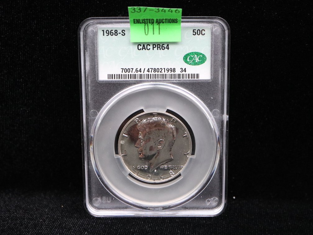 1968-S Kennedy Half Dollar CAC PR64