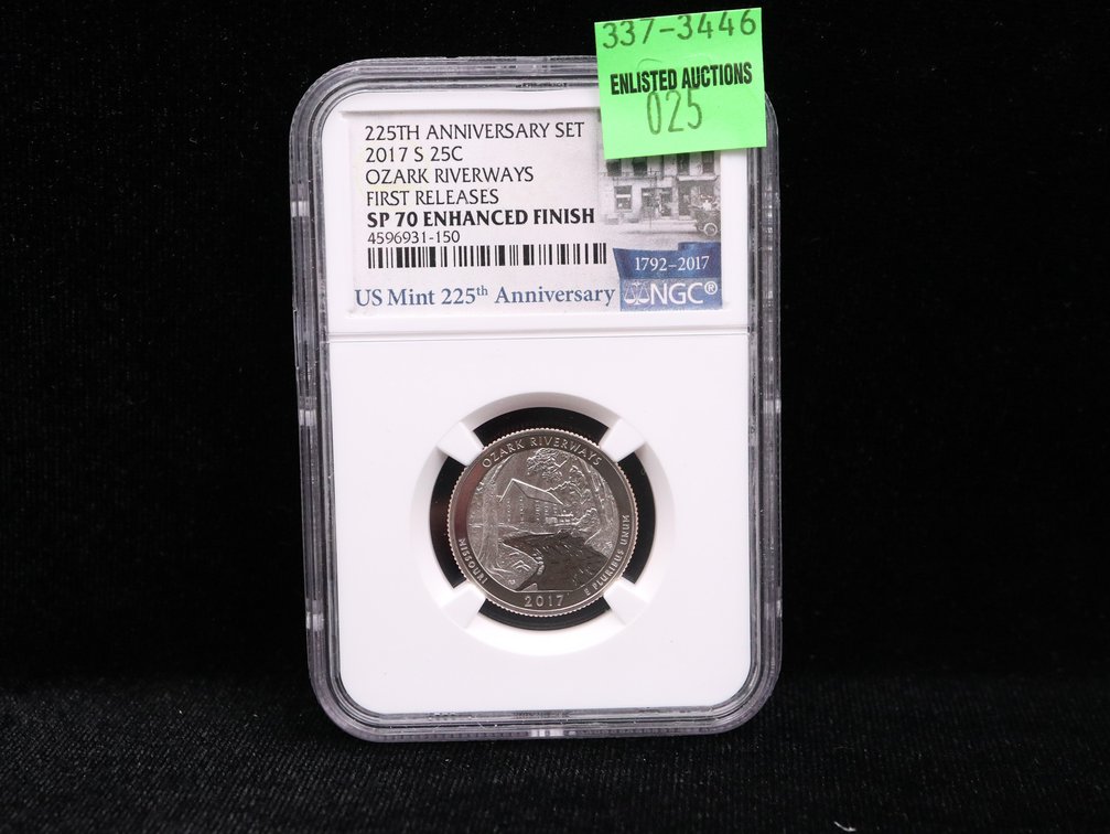 2017-S Ozark Riverways Quarter NGC SP 70 Enhanced Finish First Releases