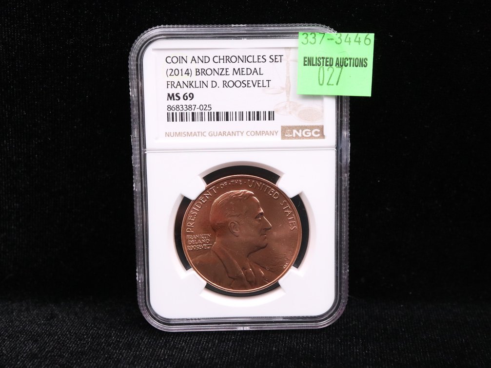 2014 Franklin D. Roosevelt Bronze Medal NGC MS 69