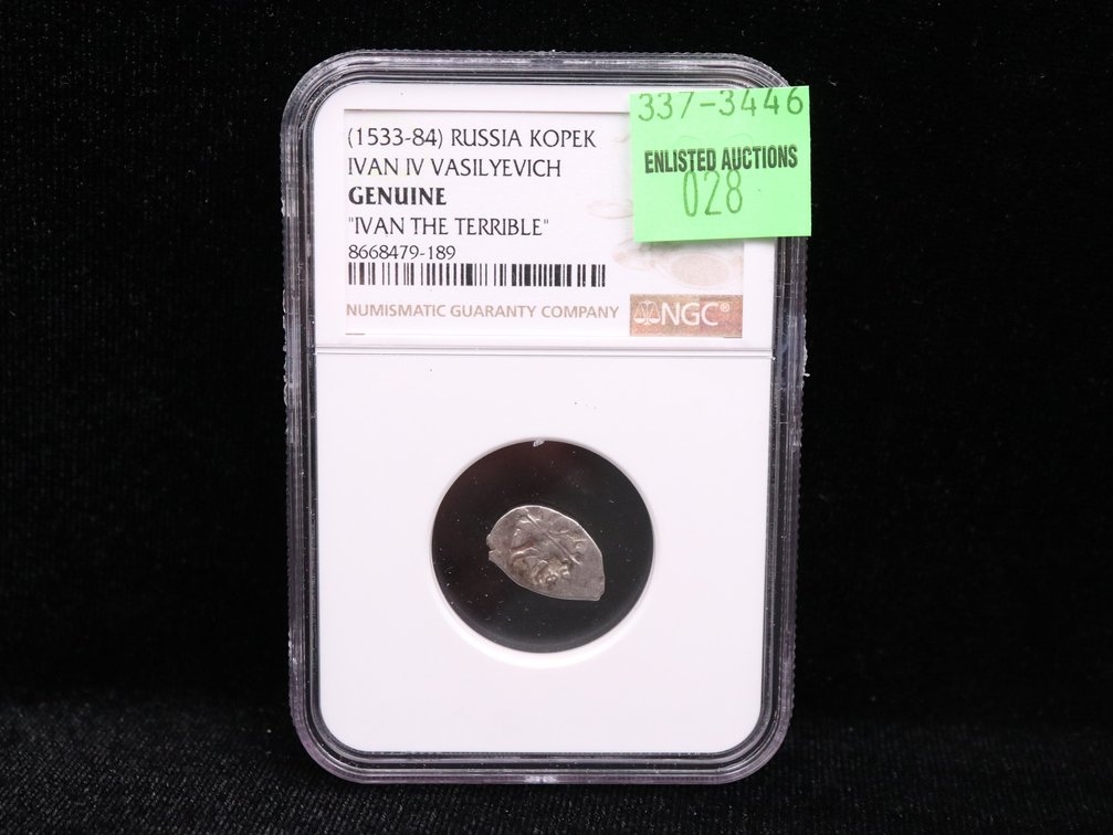 (1533-84) Russia Kopek Ivan IV Vasilyevich "Ivan The Terrible" NGC Genuine