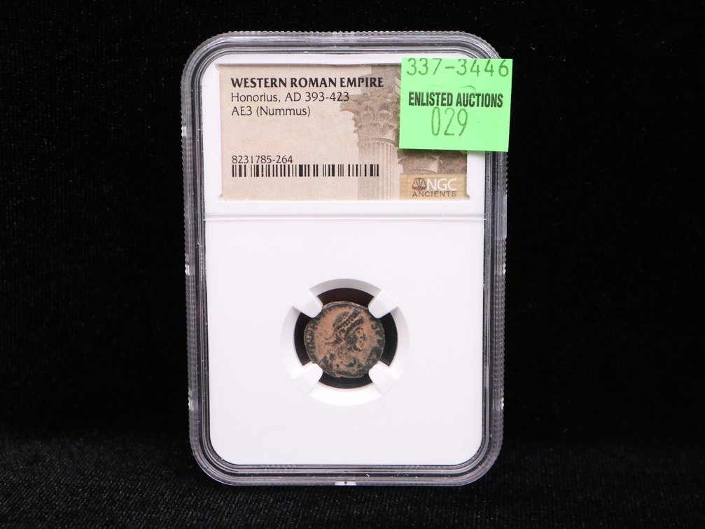 Western Roman Empire Honorius AD 393-423  AE3 Nummus NGC