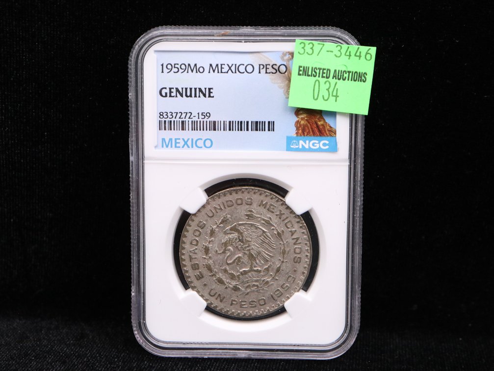 1959-Mo Mexico Peso NGC Genuine