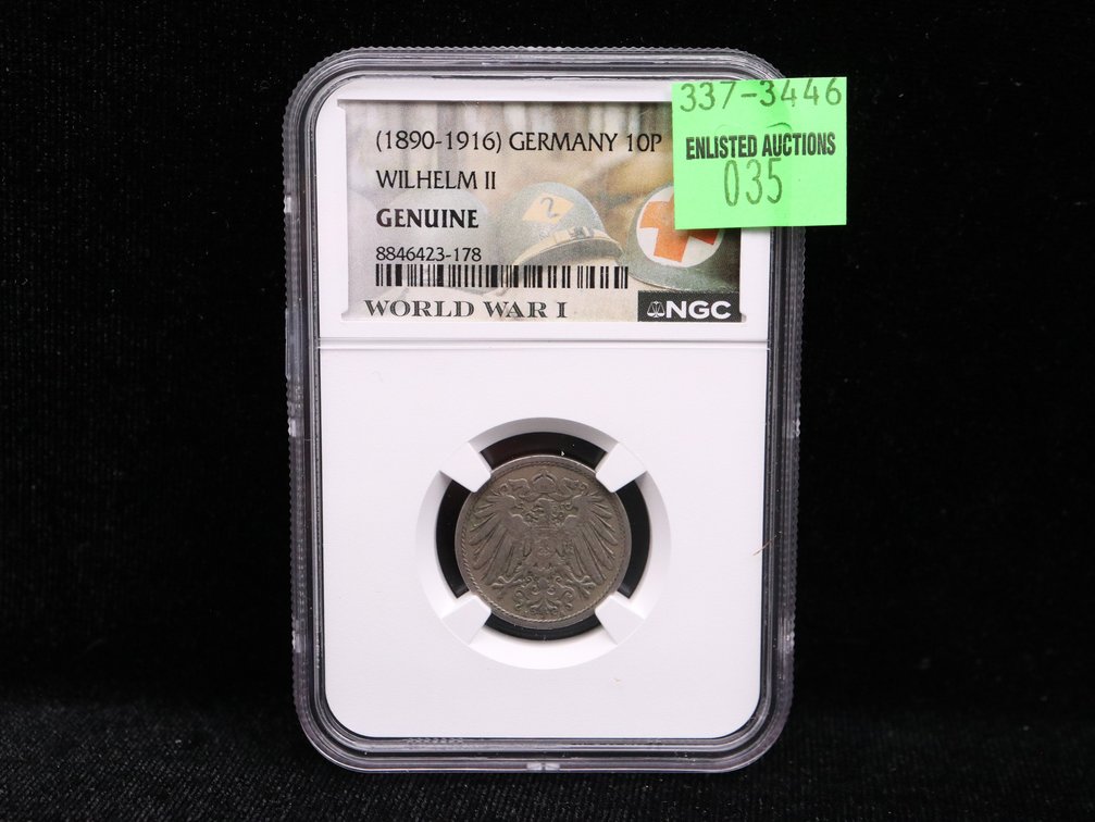 1890-1916 Germany 10 Pfennig Wilhelm II NGC Genuine