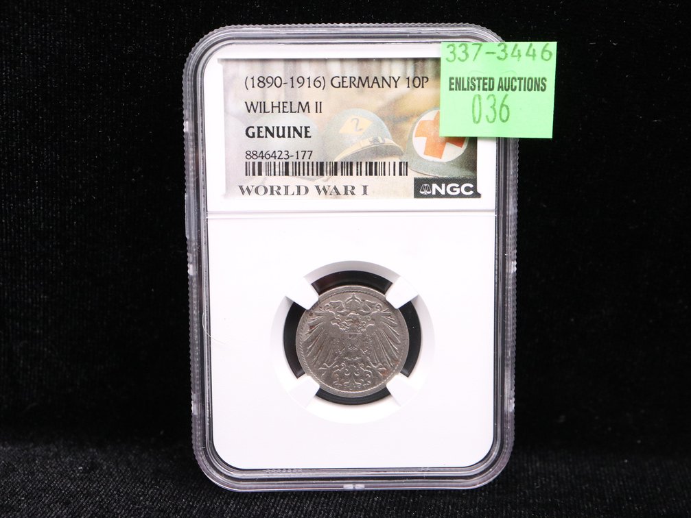 1890-1916 Germany 10 Pfennig Wilhelm II NGC Genuine