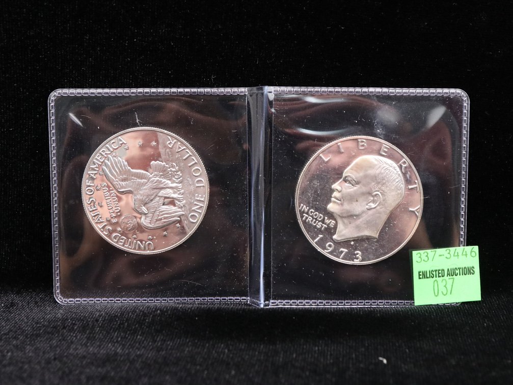 (2) 1973-S Silver Eisenhower Dollars
