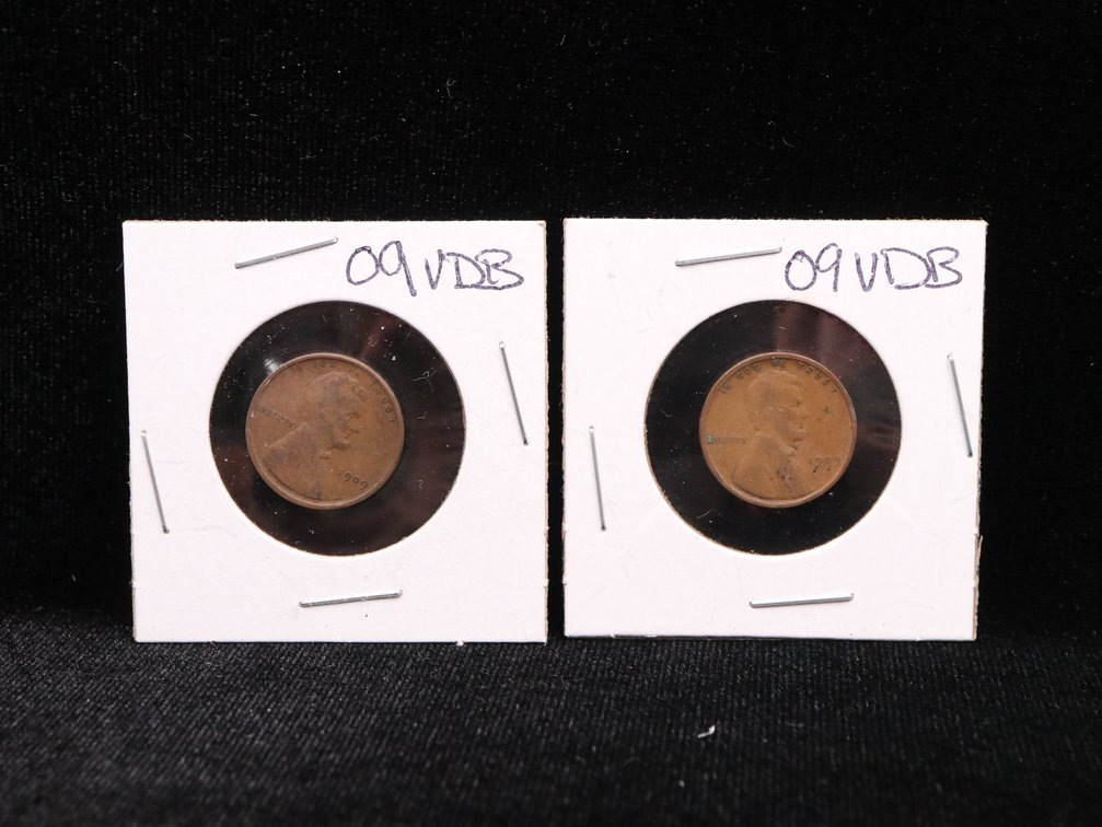 (2) 1909 V.D.B. Wheat Pennies