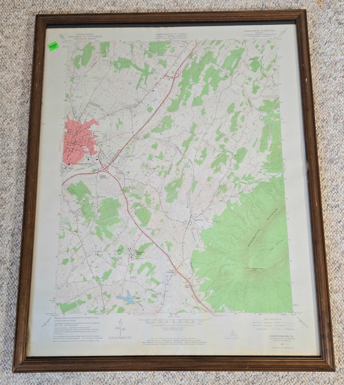 1964 Harrisonburg USGS Topo Map