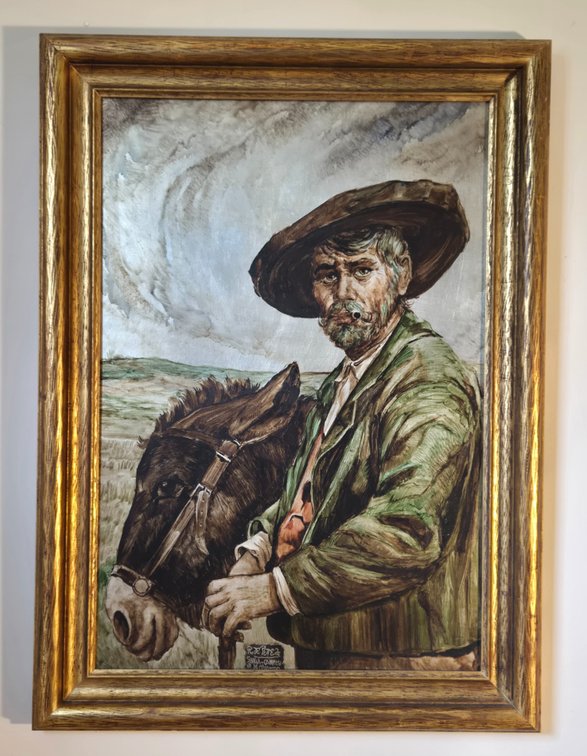 Painted Portrait on Foil Board - Perea