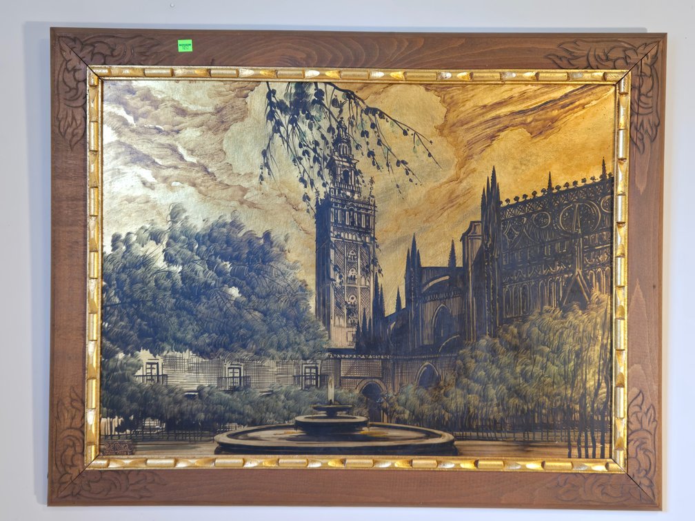 Painted Landscape on Foil Board - Perea