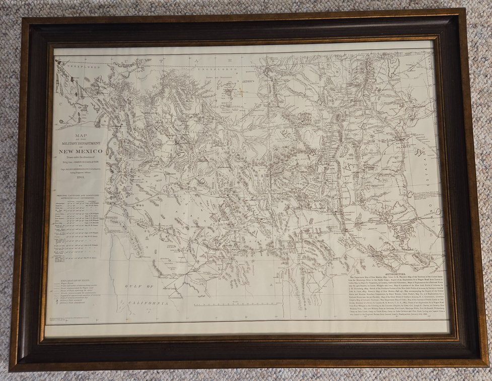 1865 New Mexico Military Map