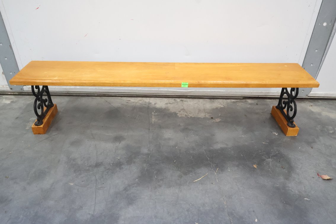 Cast Iron and Wood Shelf