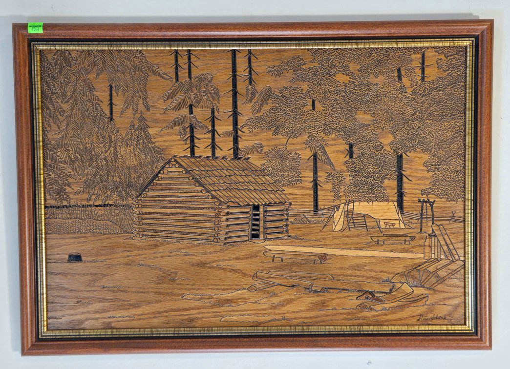 Wood Engraving Camp Scene - Stan Shirk