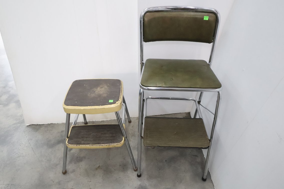 Vintage Kitchen Chair and Stool