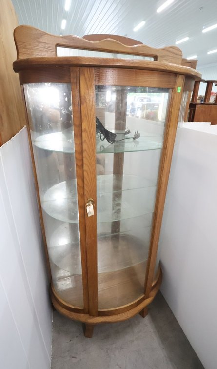 Vintage Curved Front Curio Cabinet