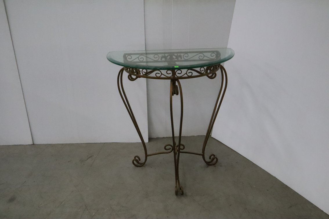 Glass Top Console Table