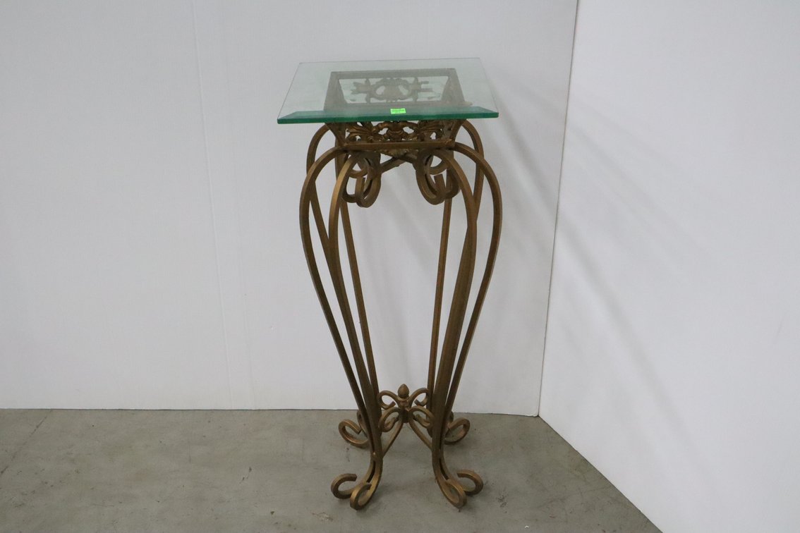 Glass Top Plant Stand