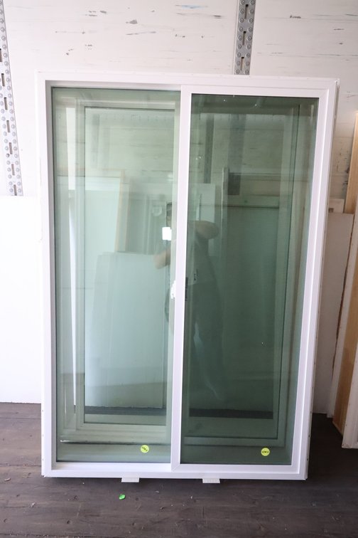 (2) vinyl sliding windows, extension jambs
