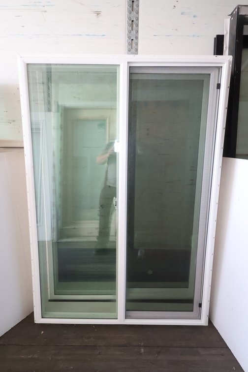 (2) vinyl sliding windows, extension jambss