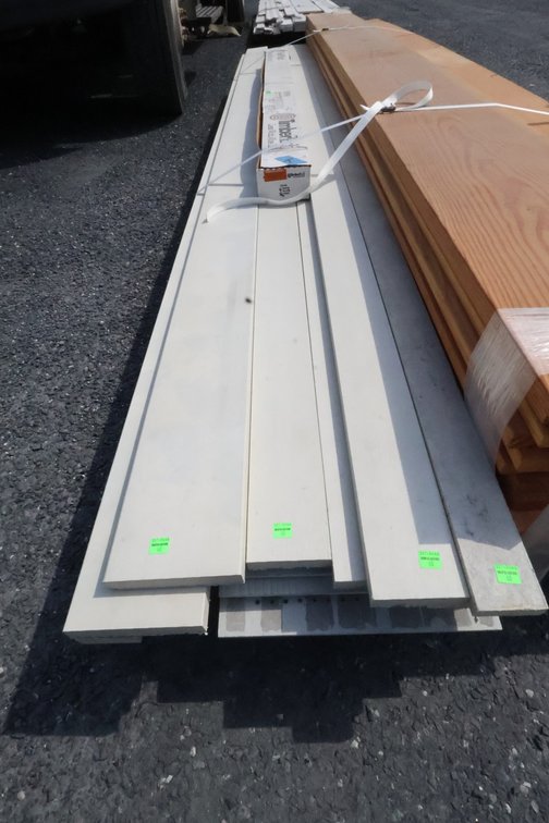 Primed trim boards, vented soffit, rail pack