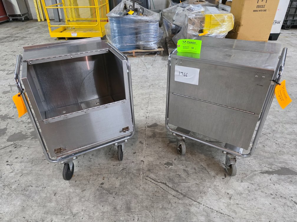 (2) Stainless Steel NSF Rolling Carts. 