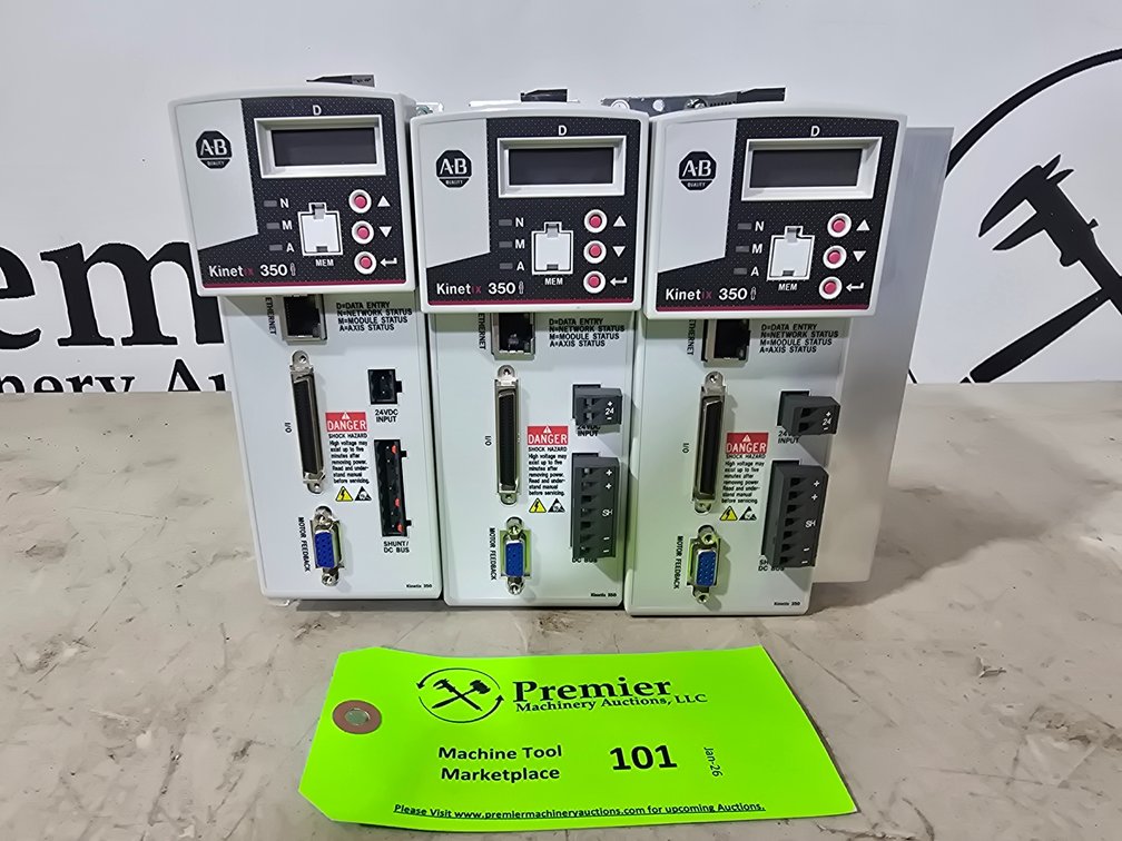 (3) Allen-Bradley Cat. No. 2097-V31PRO-LM Ser. A Kinetix 350 Servo Drives