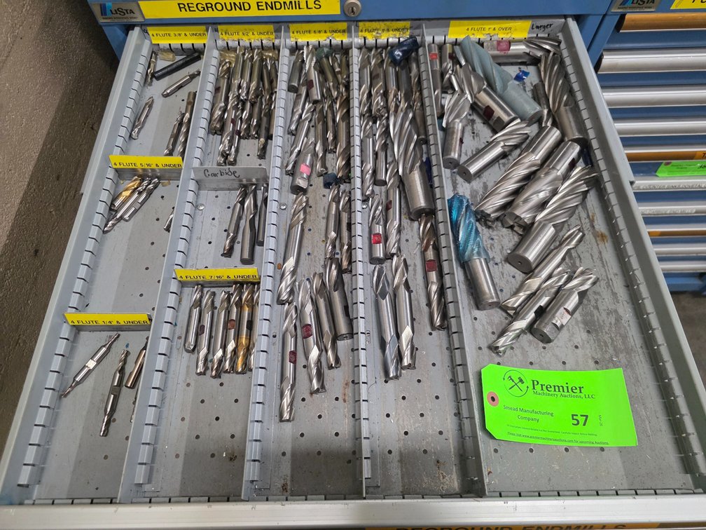Large Quantity of Mostly HSS 4-Flute and 6-Flute Endmills.