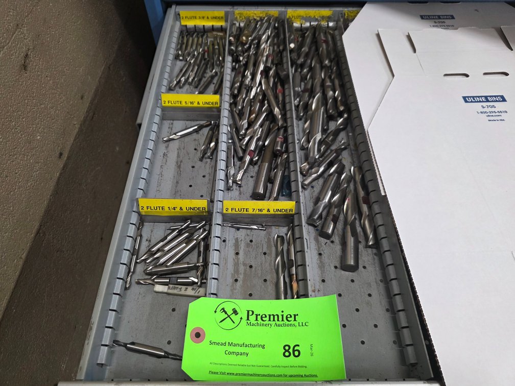 Large Quantity of Resharpened Mostly 2-Flute HSS Endmills.