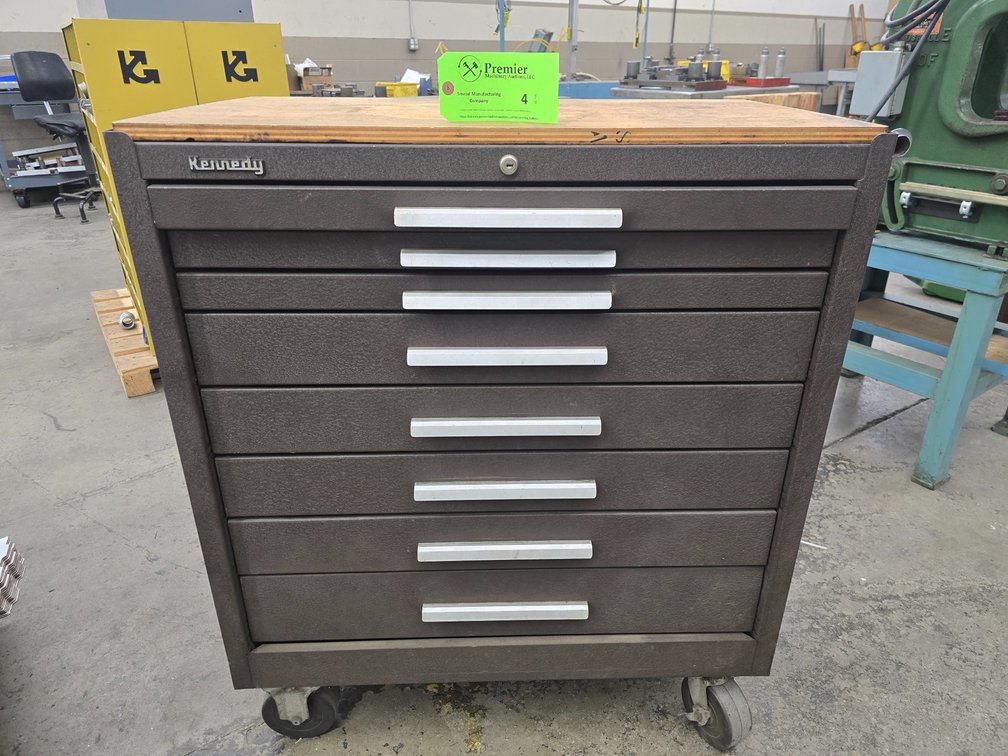 Kennedy Style 3408-637469 Rolling Tool Cabinet with Wood Top.