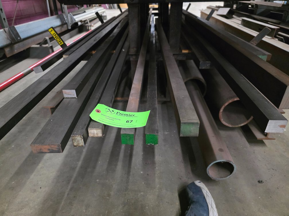 Group of Steel Square and Rectangle Stock Lengths.