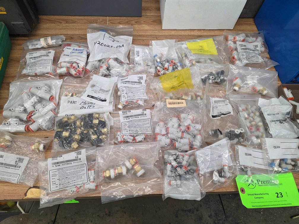 Large Assortment of Mostly SMC Fittings.