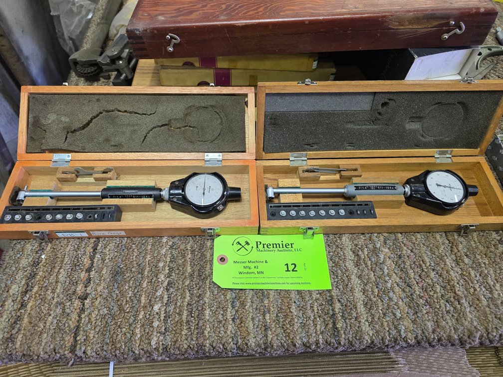 (2) Mitutoyo Dial Bore Gages with Wood Cases.