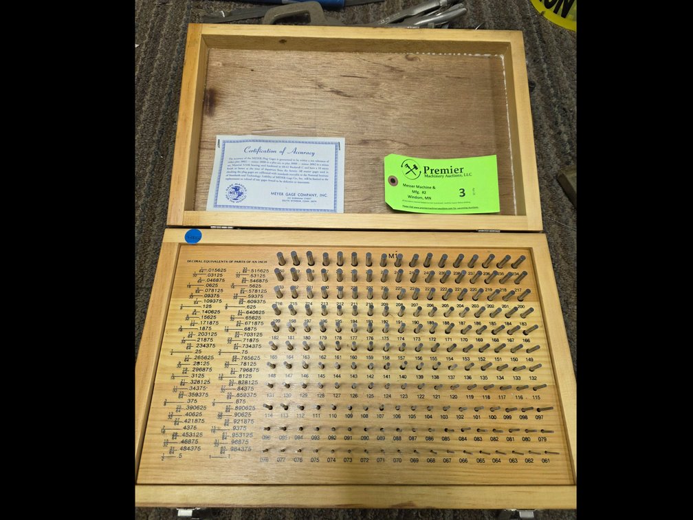 Meyer M-1 Minus Pin Gage Set.