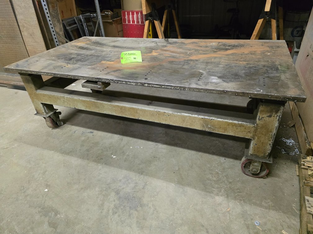 1" Plate Top Steel Welding Table on Casters.