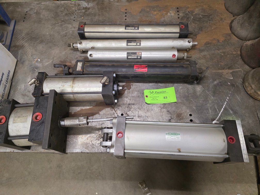 Assorted Pneumatic and Hydraulic Cylinders.