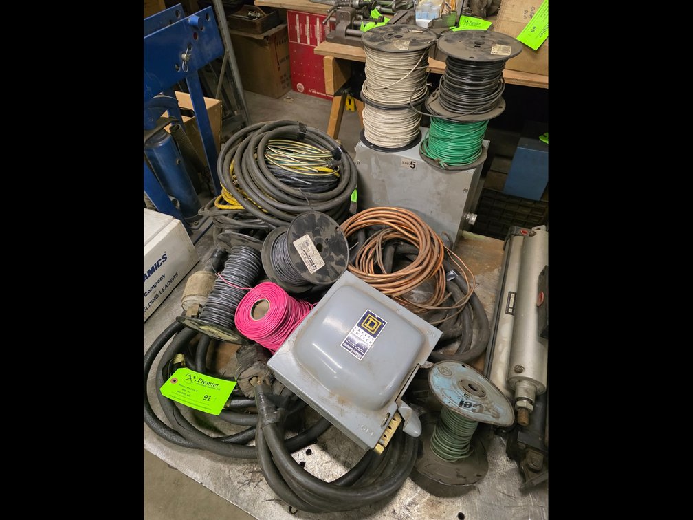 Group of Assorted Electrical Including Wire, Safety Switches and More