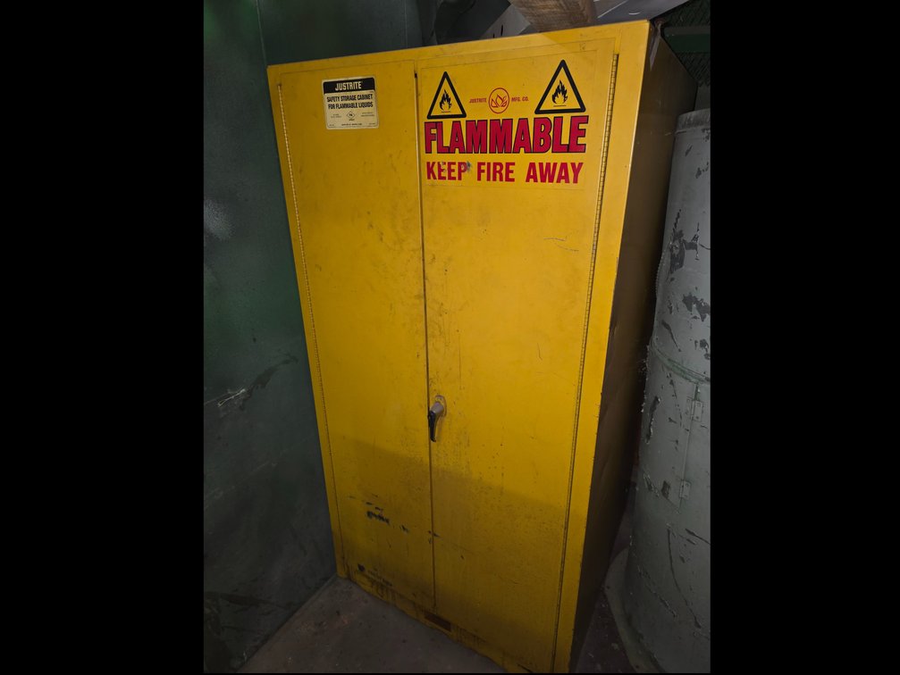 Justrite No. 25600 Flammable Liquids Storage Cabinet.