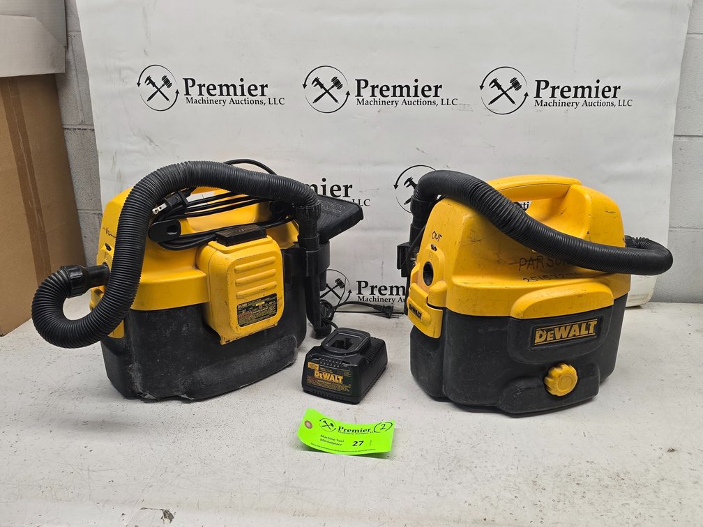 (2) DeWalt Model DC500 Vacuums