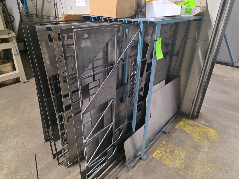 Vertical Sheet Stock Storage Rack w/ Stock Material.