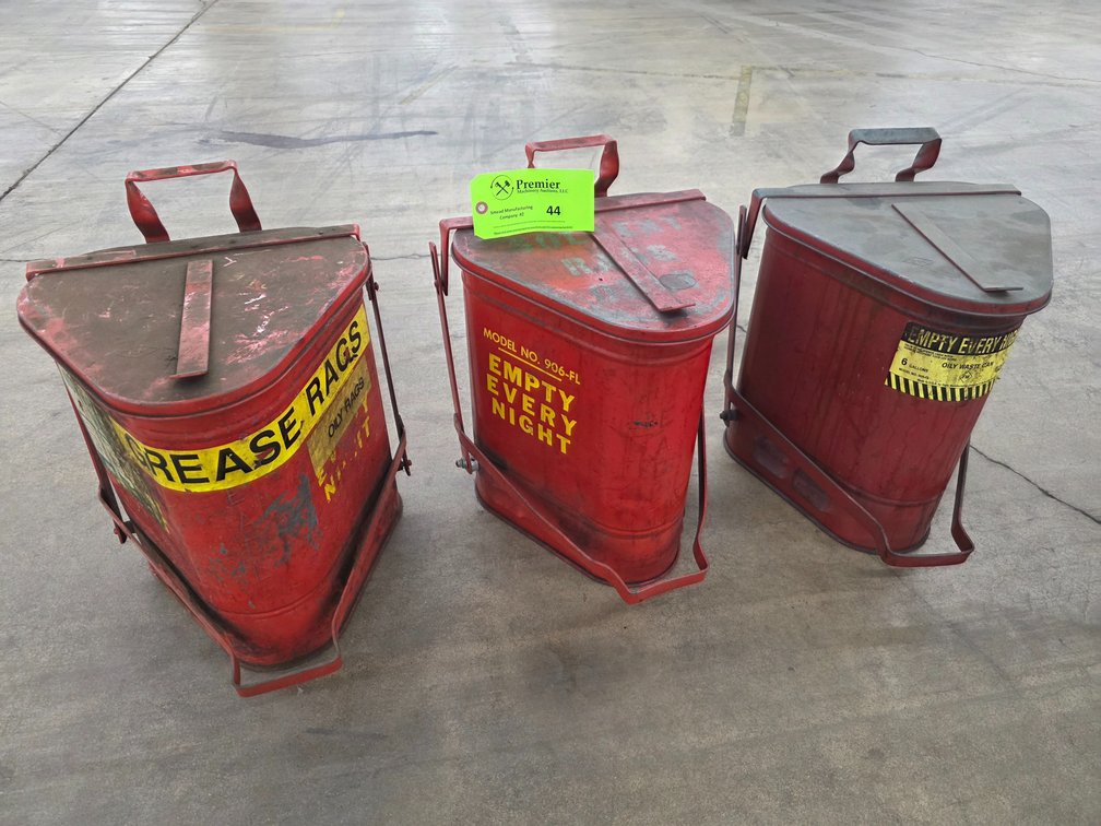 (3) Eagle 6 Gallon Cap. Flammable Rags Storage Containers.