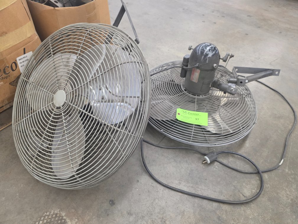 (2) Dayton 24" Dia. Wallmount Oscillating Fans.