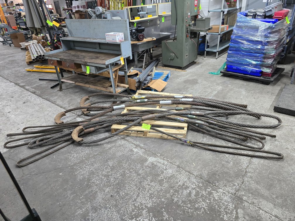 (12) Braided Steel Cable Heavy-Duty Lifting Slings