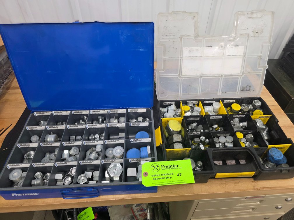 (2) Containers Full of Hydraulic Fittings/Caps.