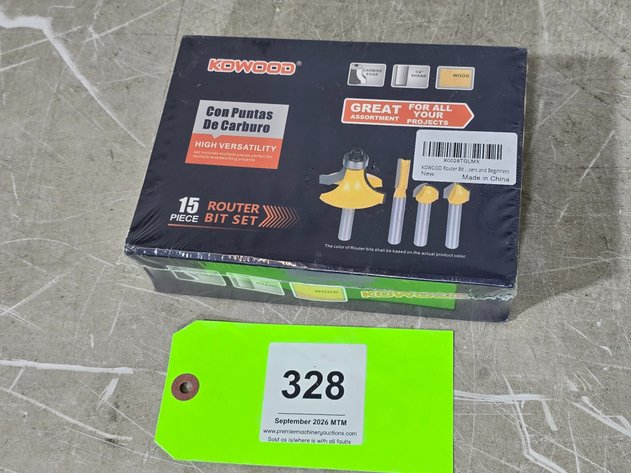 Image for New KOWOOD 15-Piece Router Bit Set