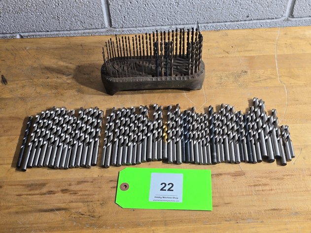 Image for Approx. (100) Assorted HSS Drills also Includes Cast Standard Tool Co. Drill Rack.
