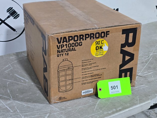 Image for New Case of (12) RAB Model: VP100DG Vapor Proof Light Fixtures.