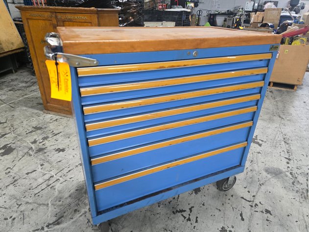 Image for Lista 7-Drawer Cabinet with Wood Top and Casters.